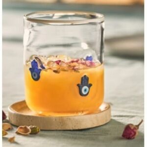 Anthropologie NIB The Icon Juice Glass- Hamsa